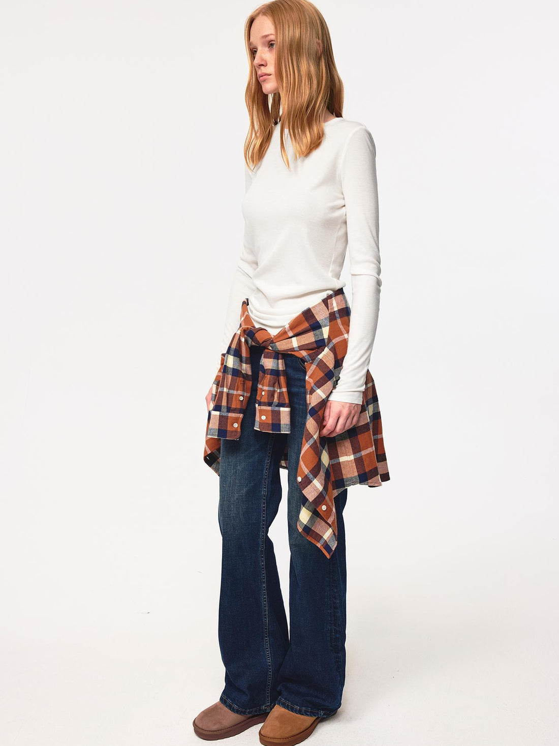 Northbutsouth Tri Color Silk Layered Round Neck Top