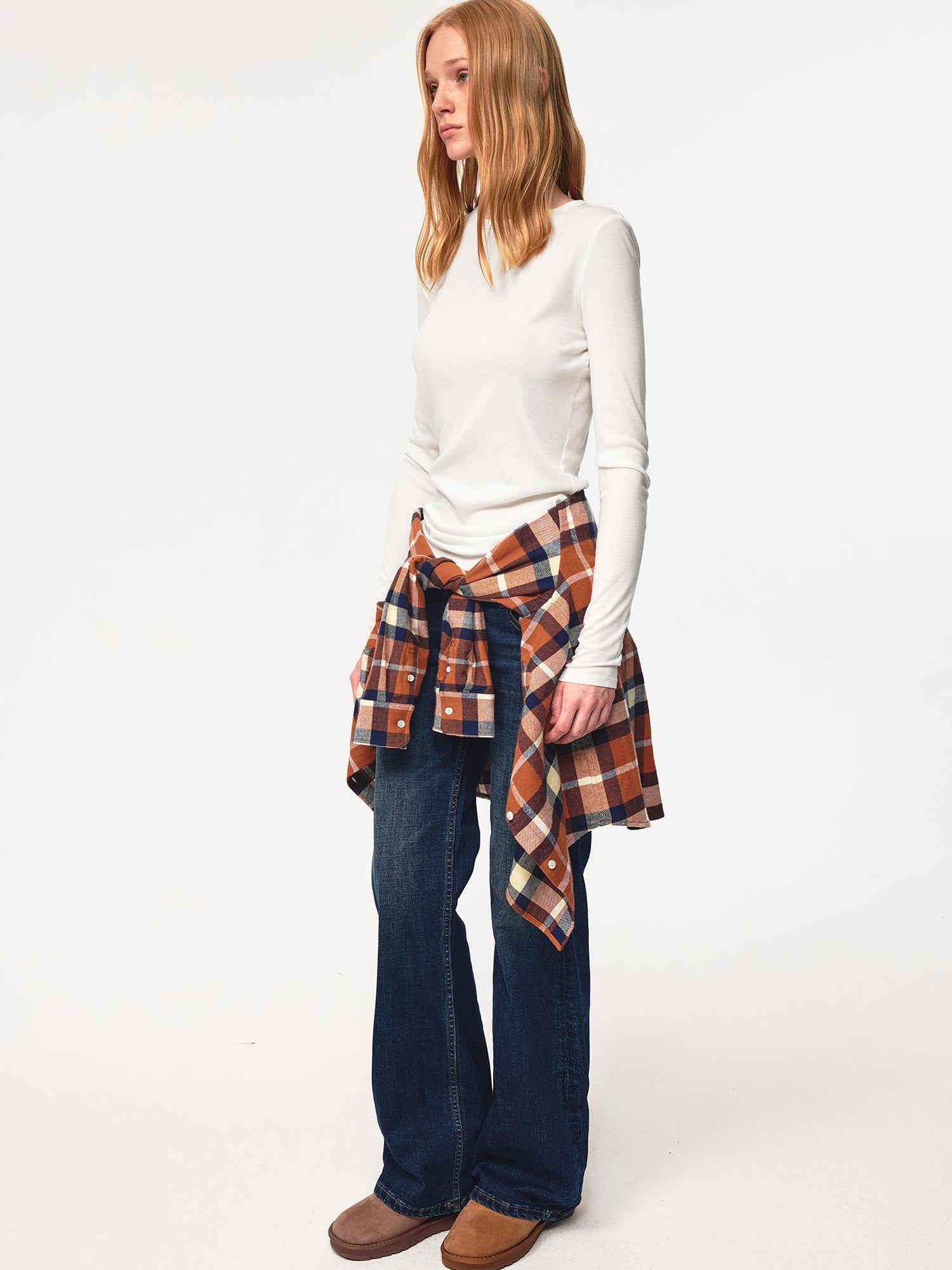 Northbutsouth Tri Color Silk Layered Round Neck Top