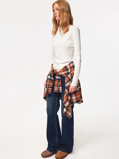 Tri Color Silk Layered Round Neck Top