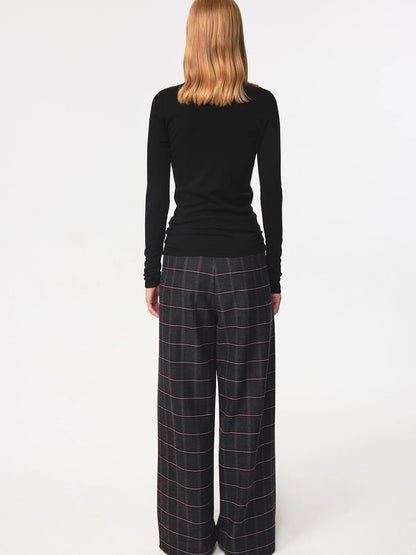 Tri Color Silk Layered Round Neck Top