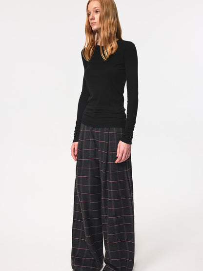 Northbutsouth Tri Color Silk Layered Round Neck Top