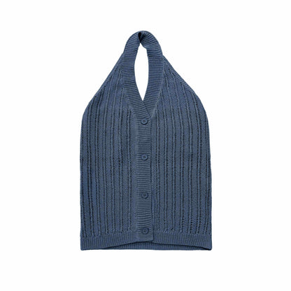 Northbutsouth_Tricolor_Cutout_V-neck_Buttoned_Knitted_Women&