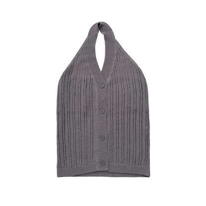 Northbutsouth_Tricolor_Cutout_V-neck_Buttoned_Knitted_Women&