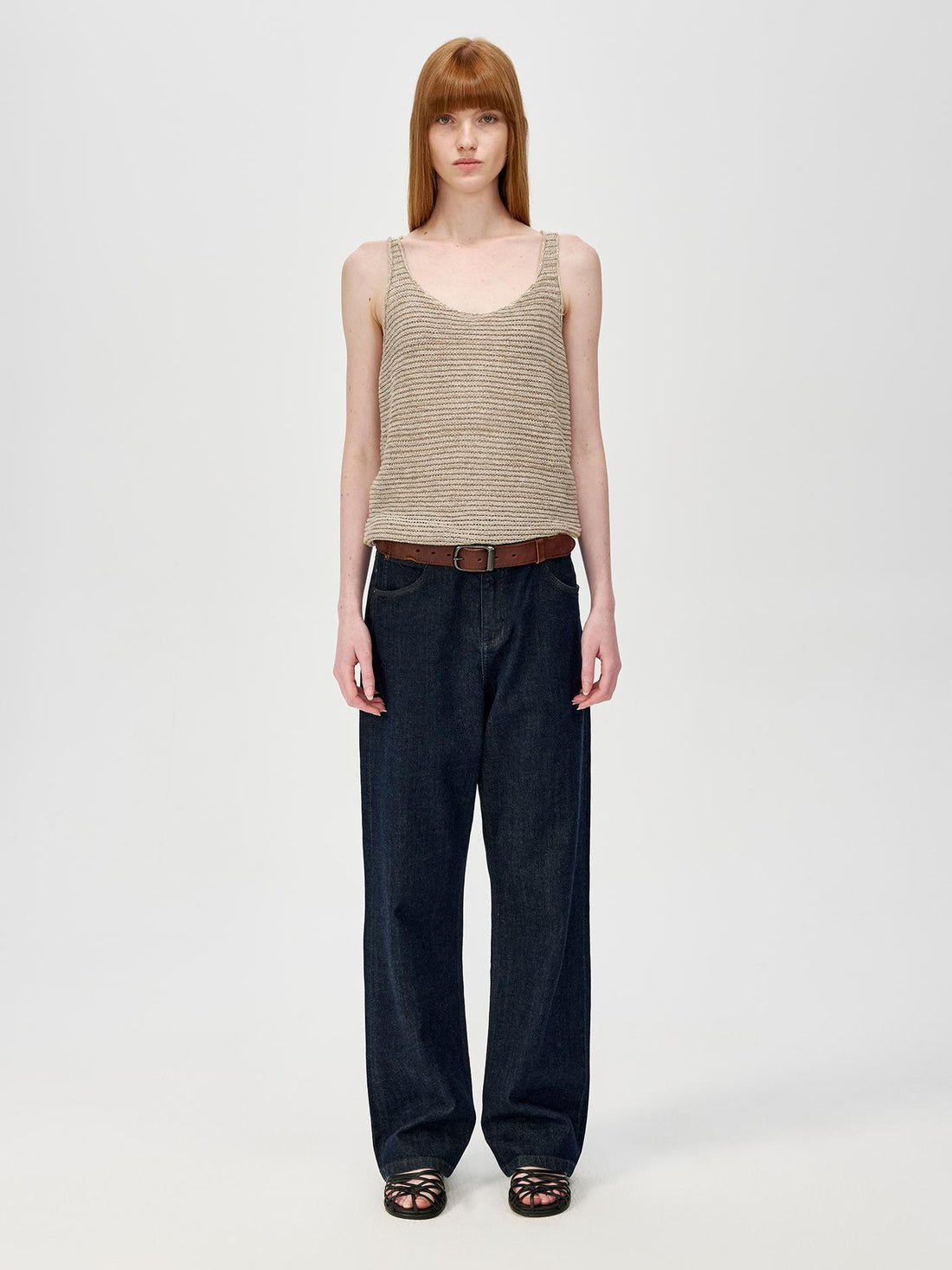Northbutsouth Tricolor Knit Textured U Neck Vest