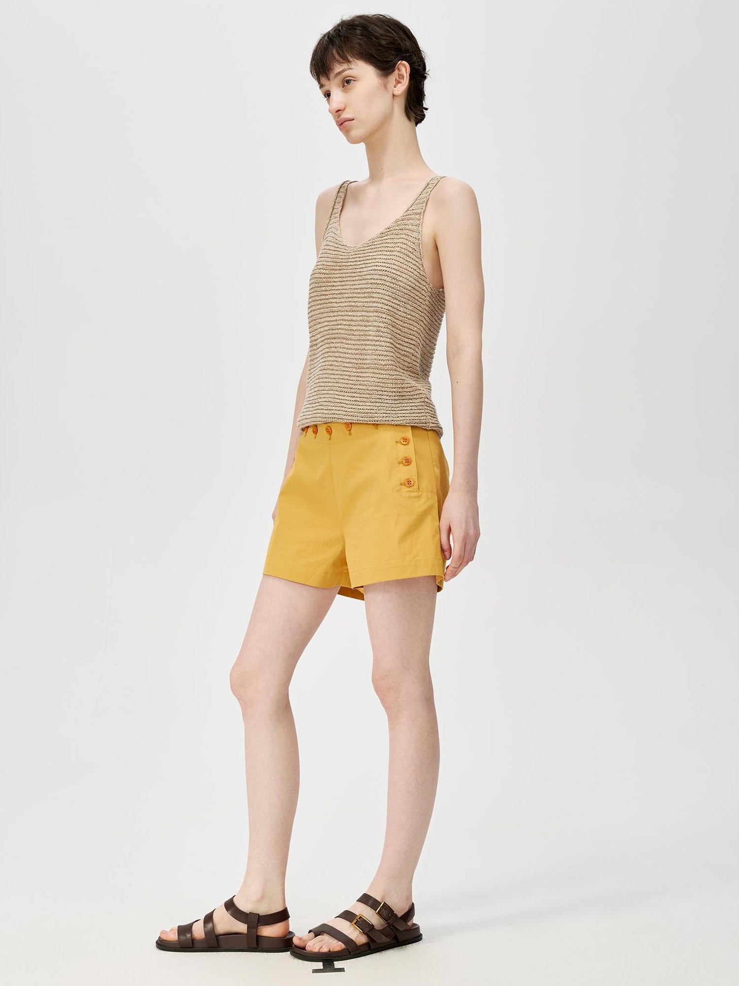 Northbutsouth Tricolor Knit Textured U Neck Vest