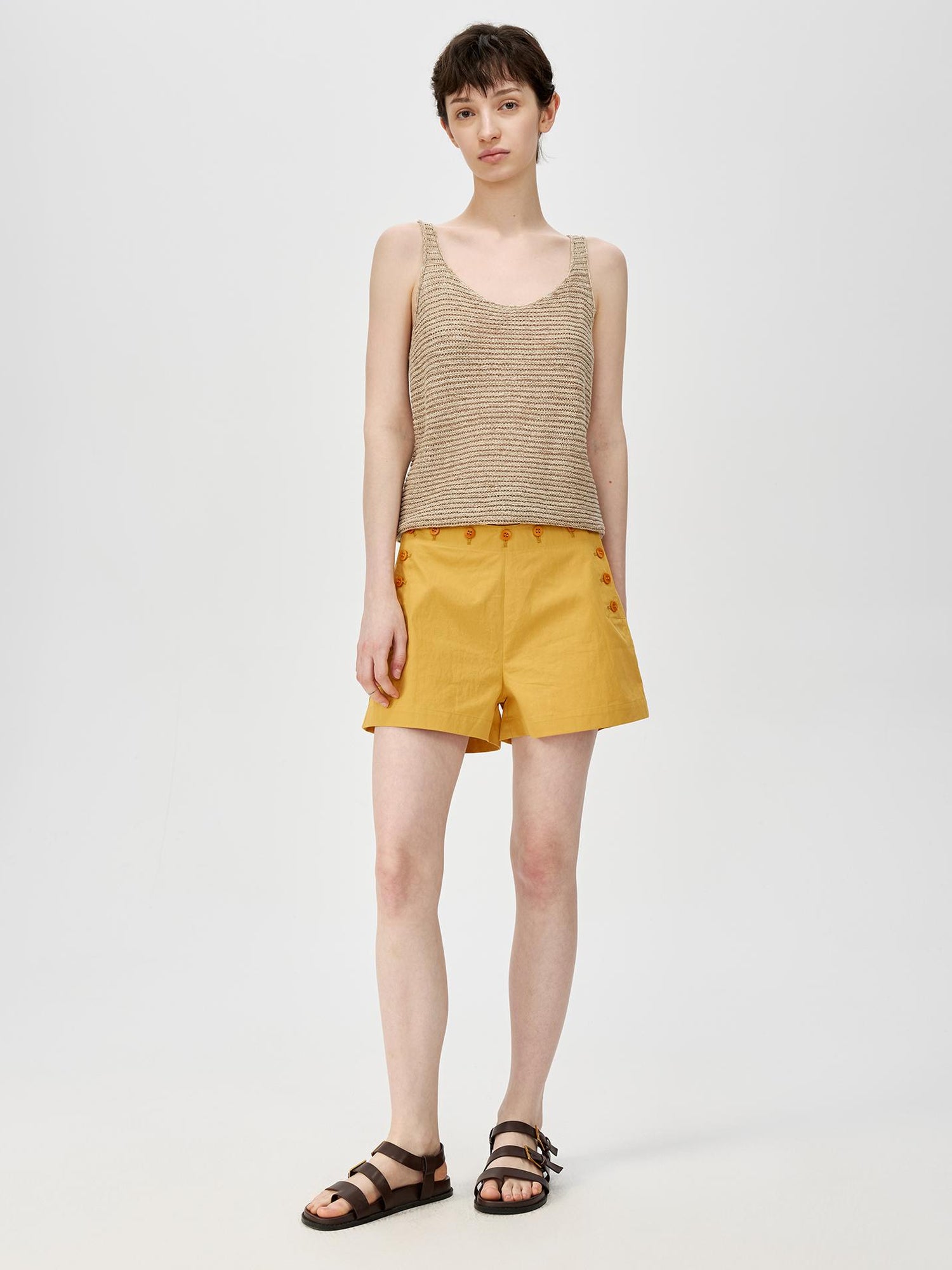 Northbutsouth Tricolor Knit Textured U Neck Vest