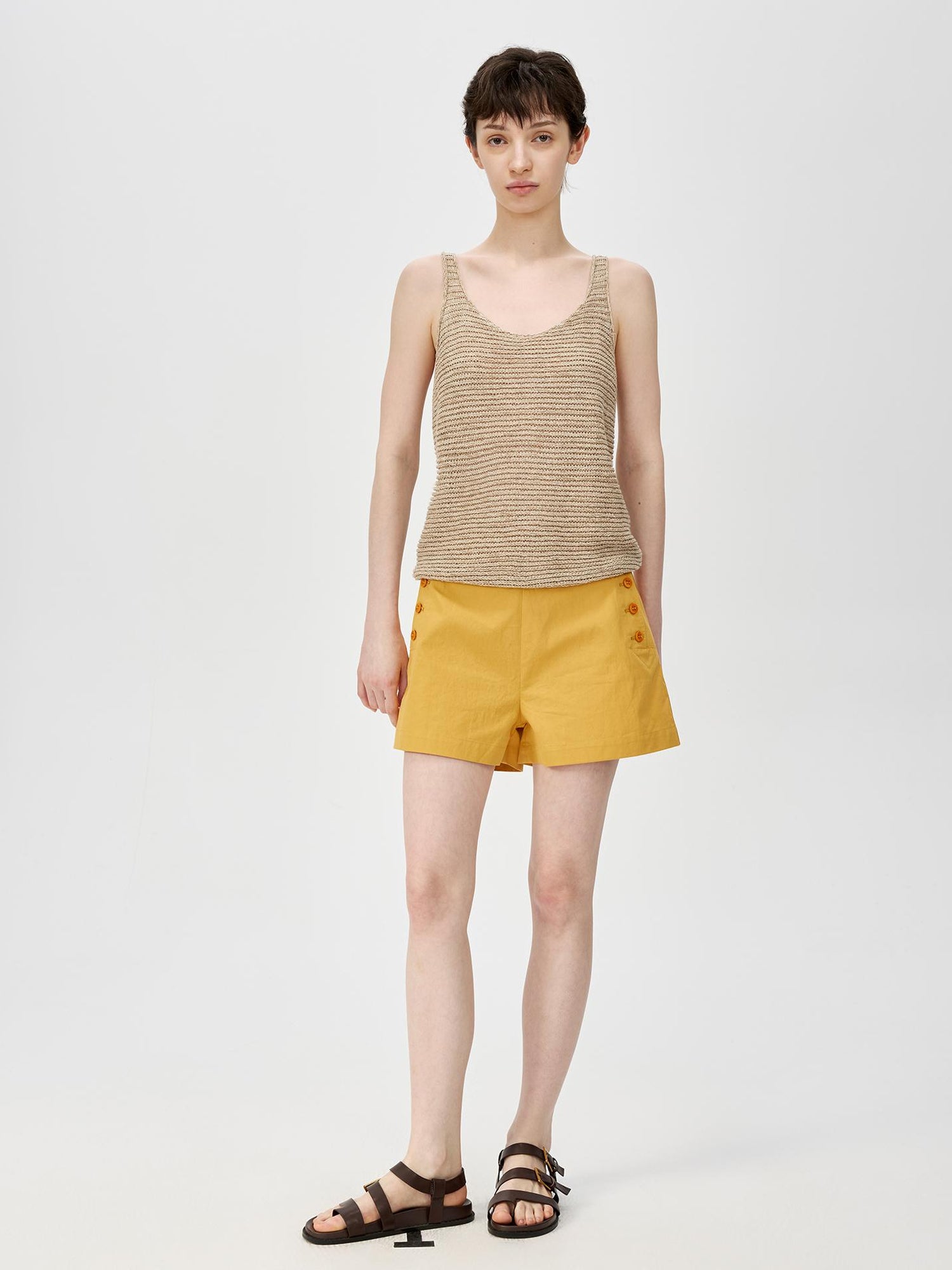 Northbutsouth Tricolor Knit Textured U Neck Vest