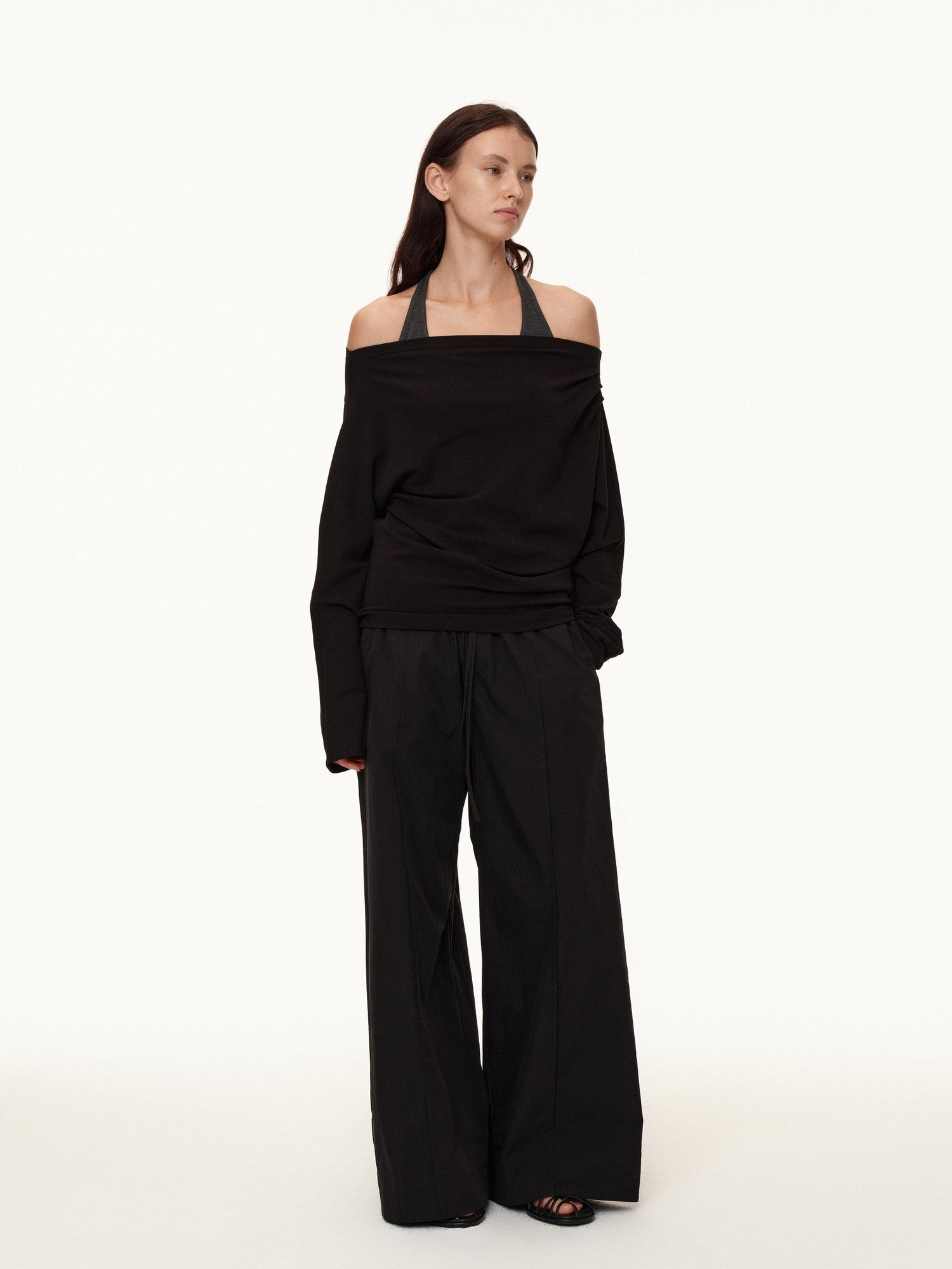 Northbutsouth Tricolor Pleated Elastic Waist Casual Women&