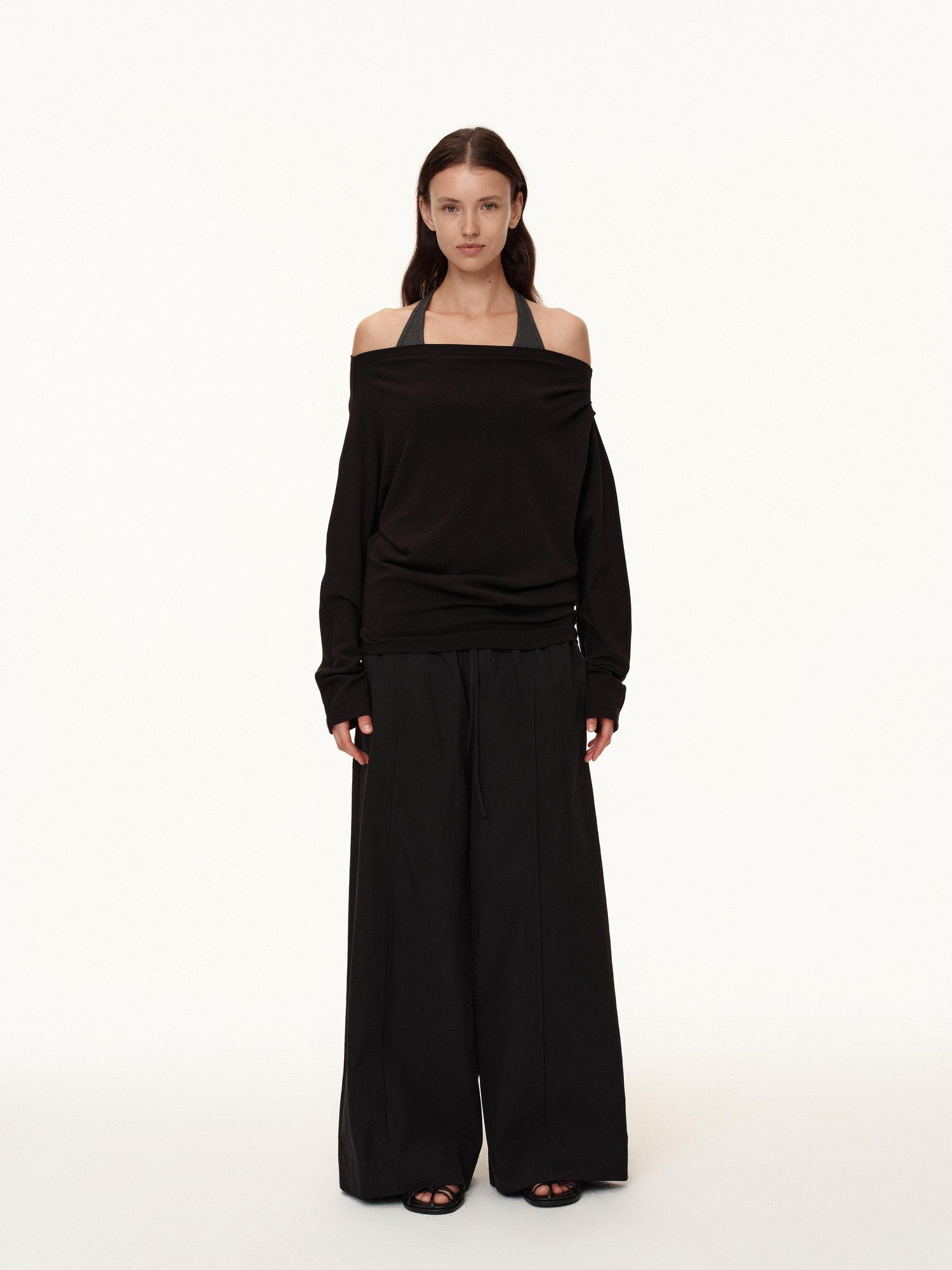 Northbutsouth Tricolor Pleated Elastic Waist Casual Women&