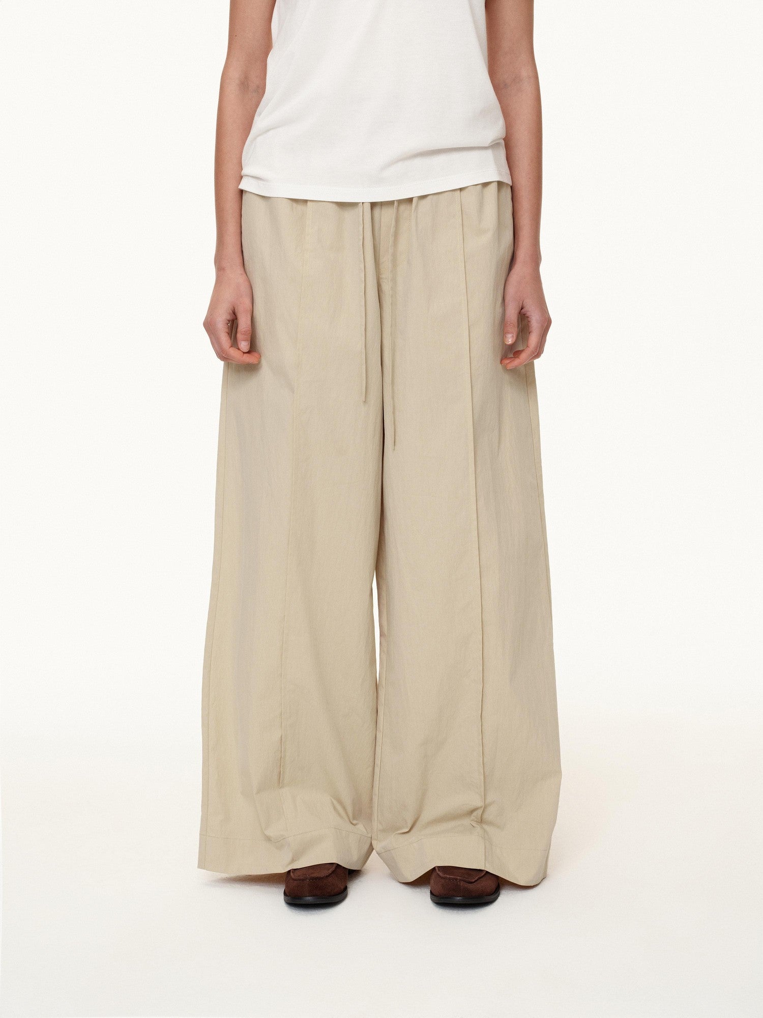 Northbutsouth Tricolor Pleated Elastic Waist Casual Women&