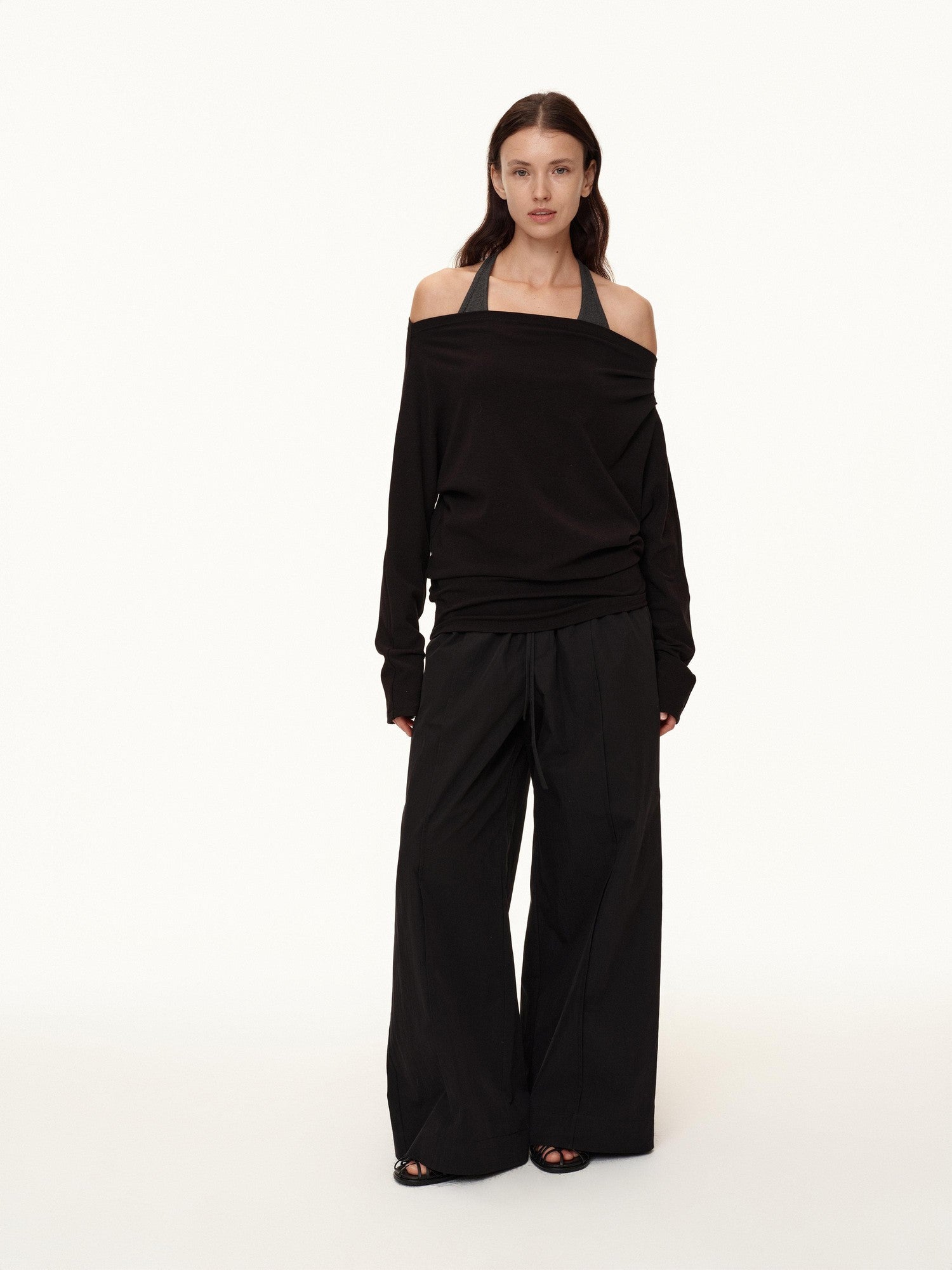 Northbutsouth Tricolor Pleated Elastic Waist Casual Women&