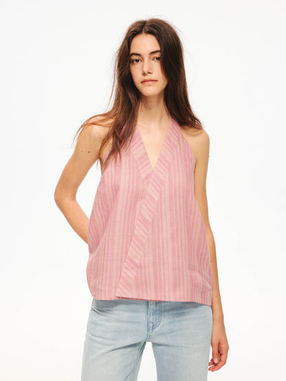 Northbutsouth Tricolor Striped V-neck Women&