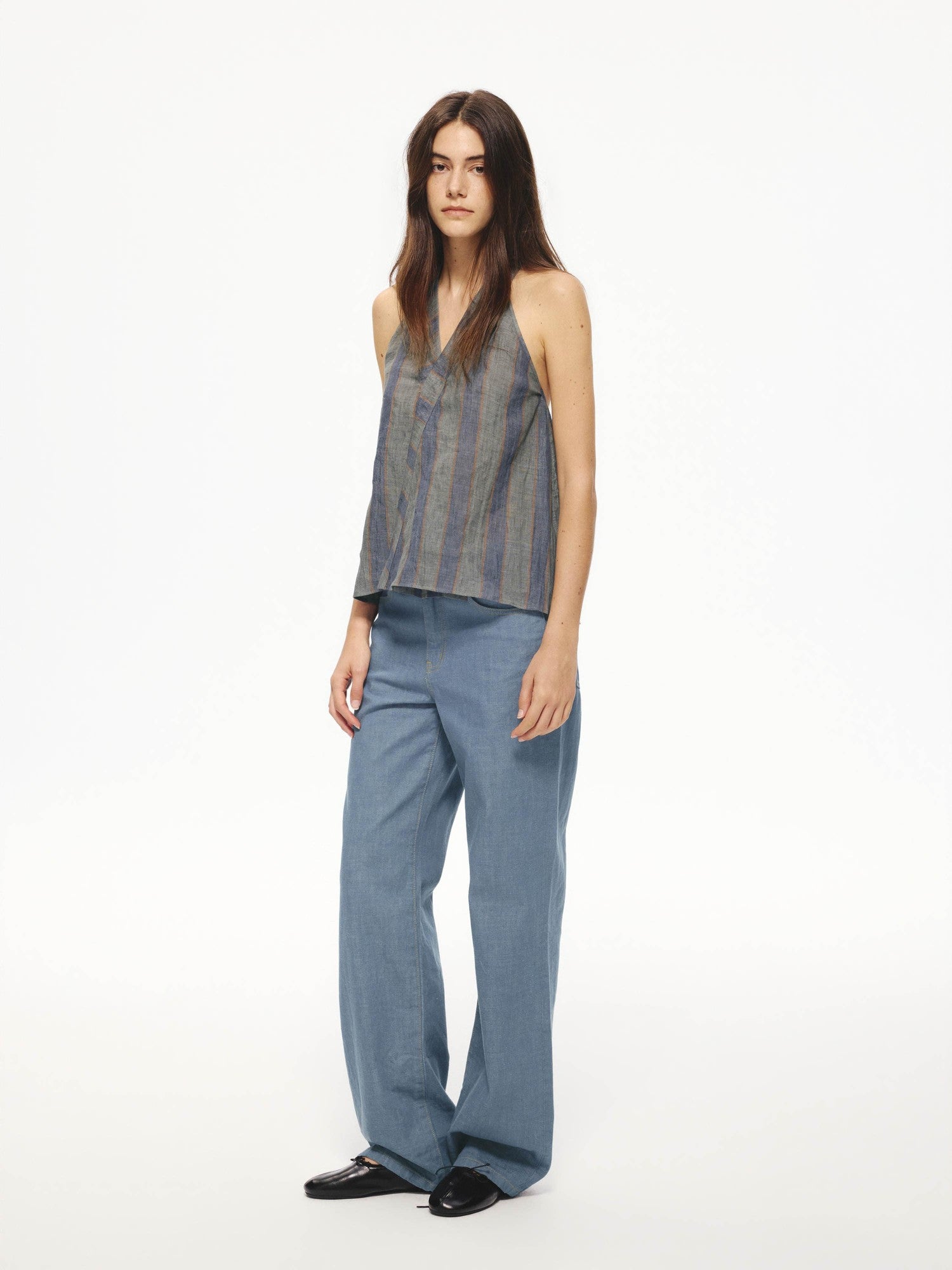 Northbutsouth Tricolor Striped V-neck Women&