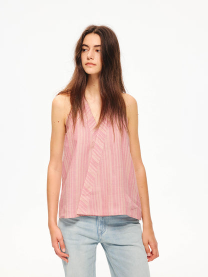 Northbutsouth Tricolor Striped V-neck Women&