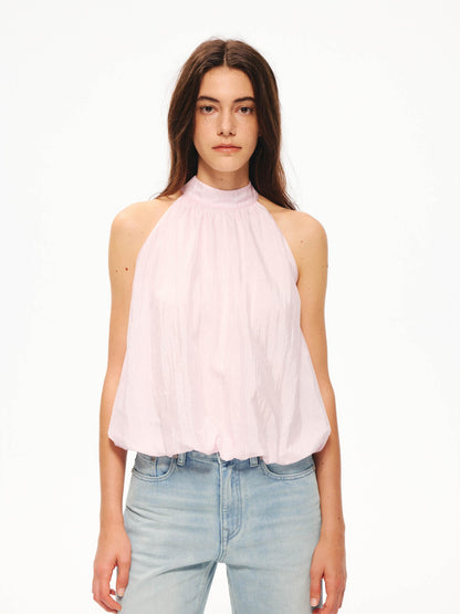 Northbutsouth Tricolor Textured Puff Tie Neck Women&