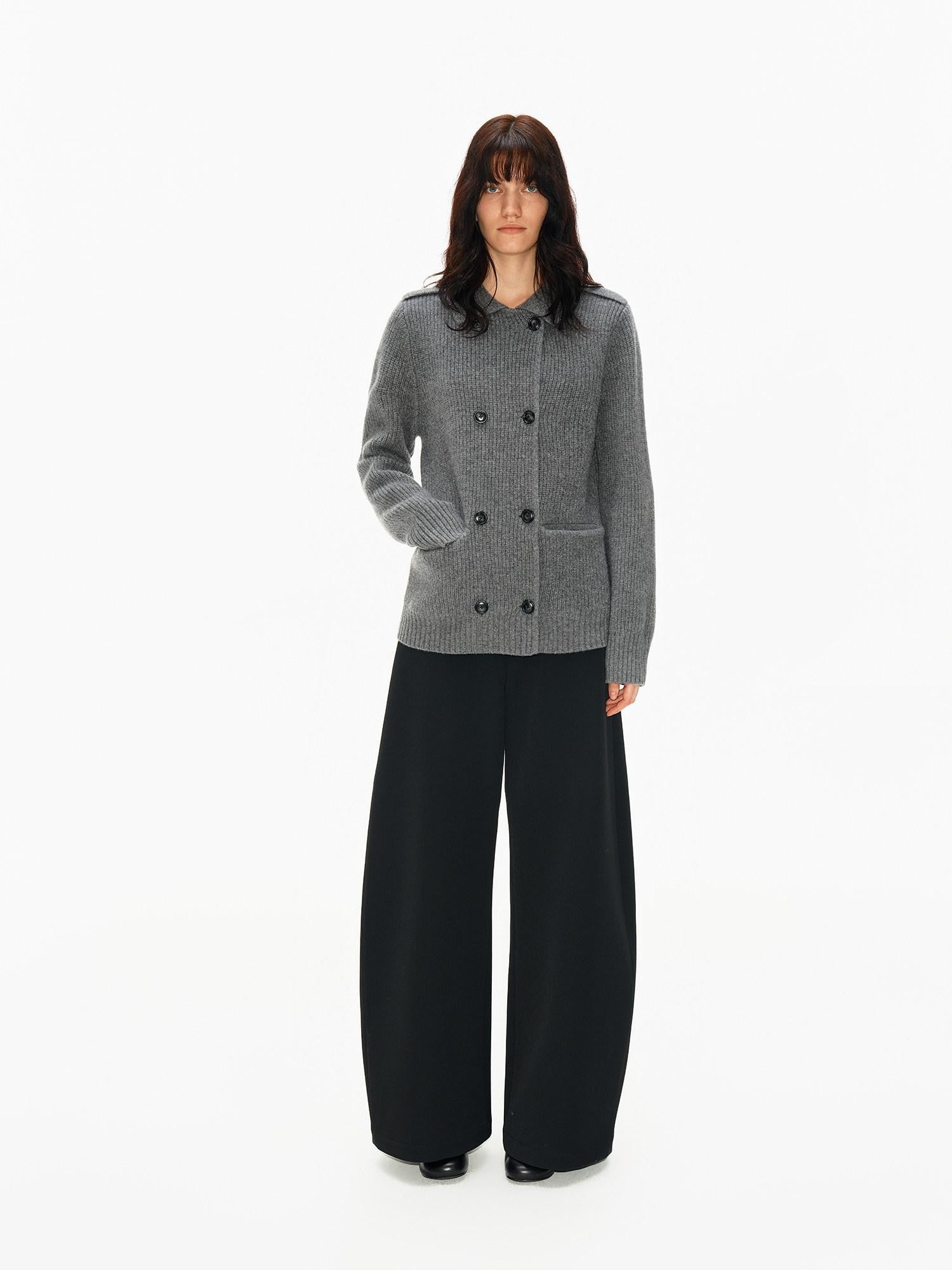 Northbutsouth Tricolor Turndown Double Breasted Loose Women&