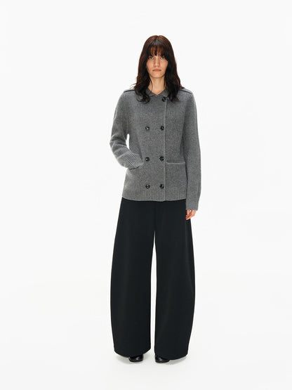 Northbutsouth Tricolor Turndown Double Breasted Loose Women&