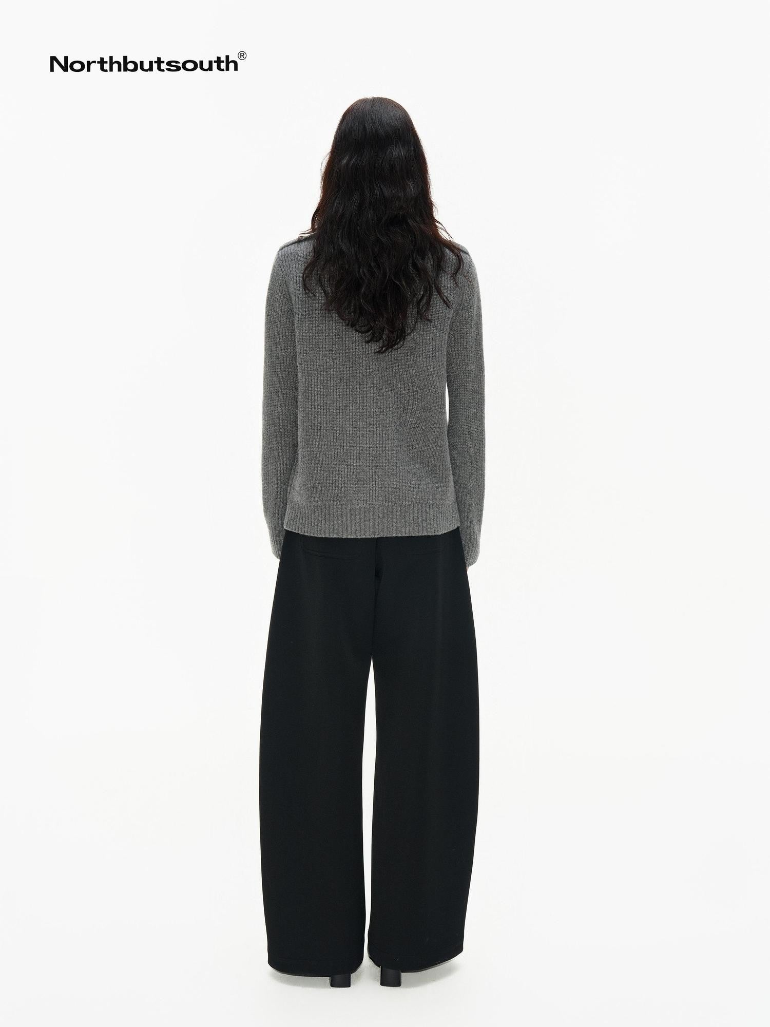 Northbutsouth Tricolor Turndown Double Breasted Loose Women&