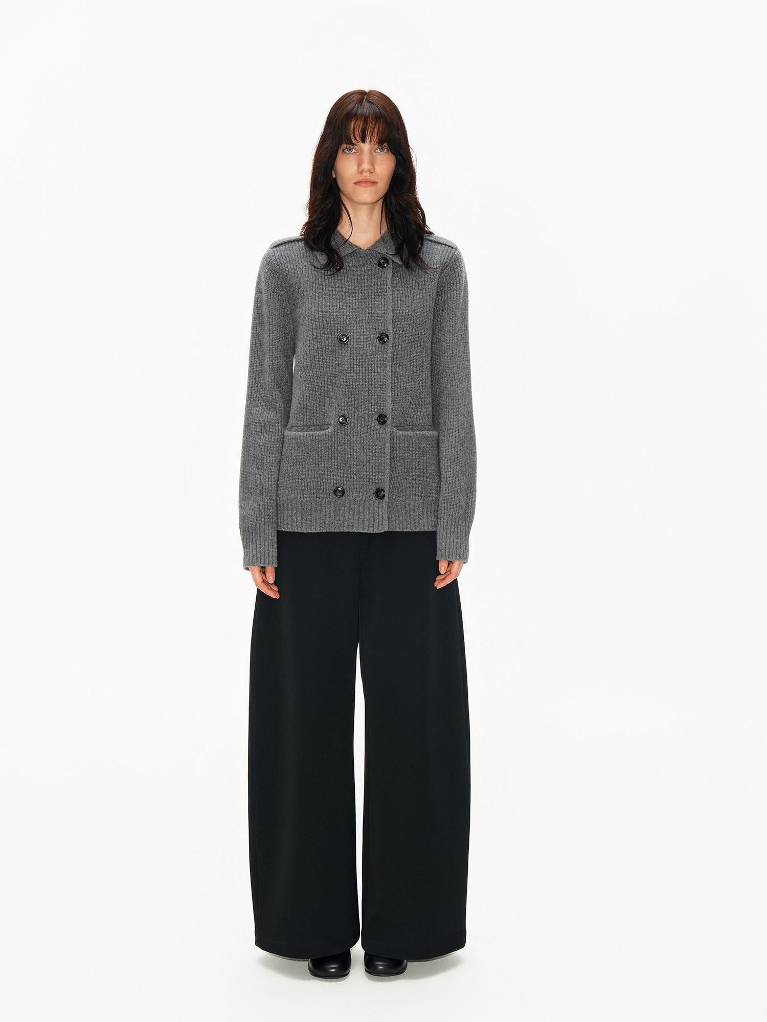 Northbutsouth Tricolor Turndown Double Breasted Loose Women&