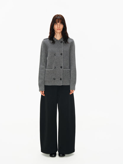 Northbutsouth Tricolor Turndown Double Breasted Loose Women&