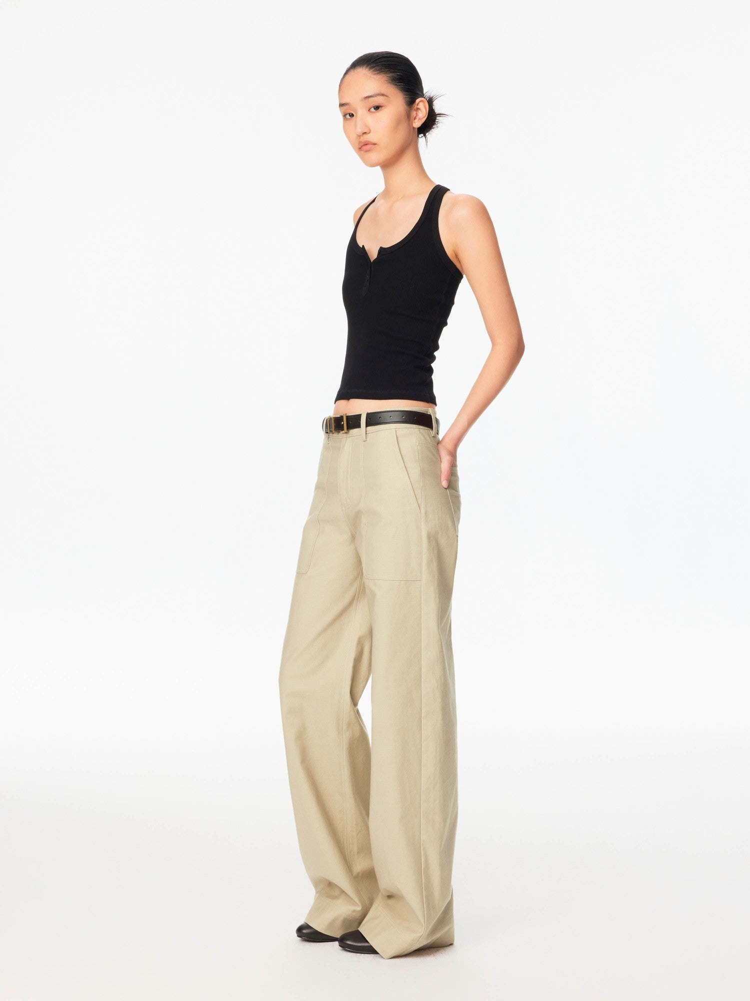 Northbutsouth Tricolor Wide Hem Large Pocket Cargo Women&