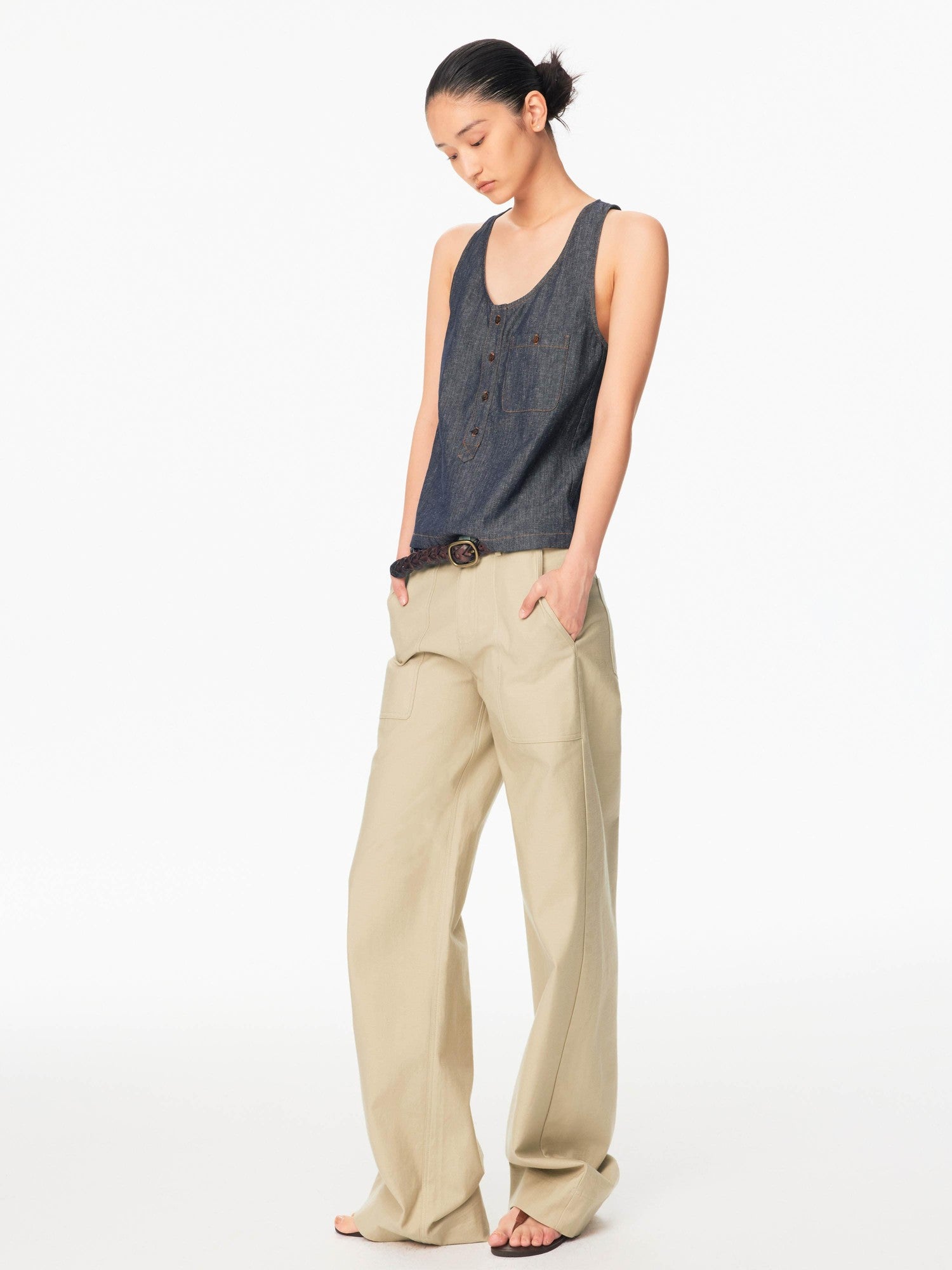 Northbutsouth Tricolor Wide Hem Large Pocket Cargo Women&