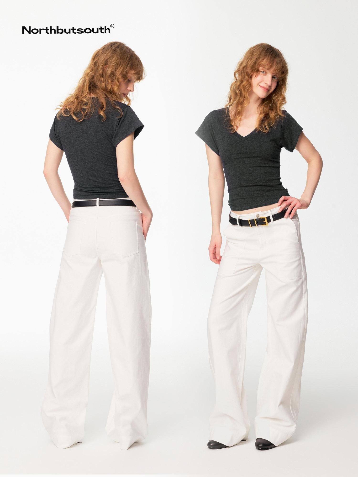 Northbutsouth Tricolor Wide Hem Large Pocket Cargo Women&