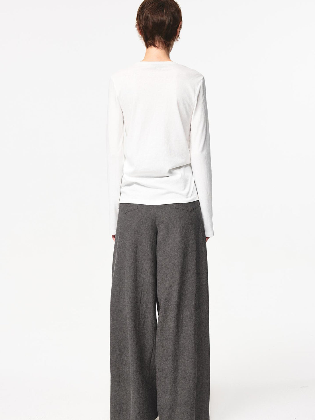 Northbutsouth Tunnel Pleat Cotton Linen Textured Multi Button Relaxed Trousers