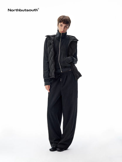 Northbutsouth Two Tone Quilted Diamond Hooded Detachable Fur Women&