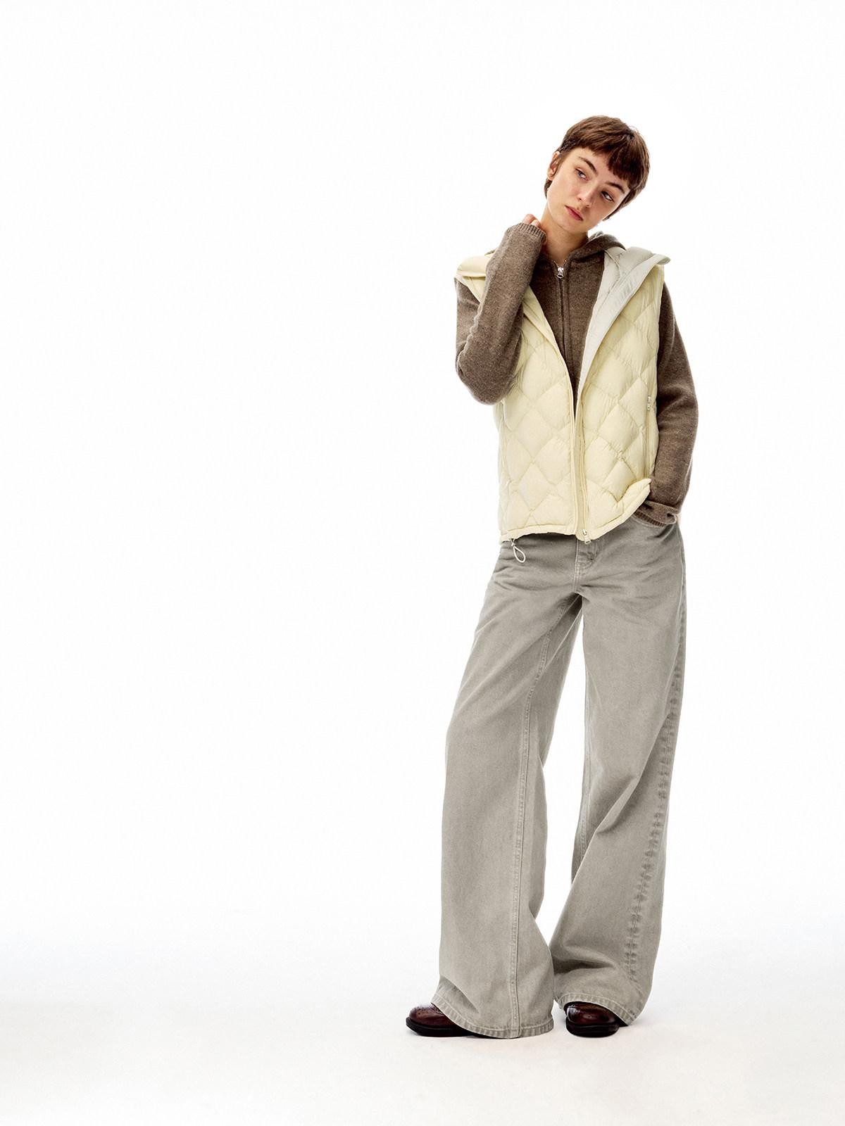 Northbutsouth Two Tone Quilted Diamond Hooded Detachable Fur Women&