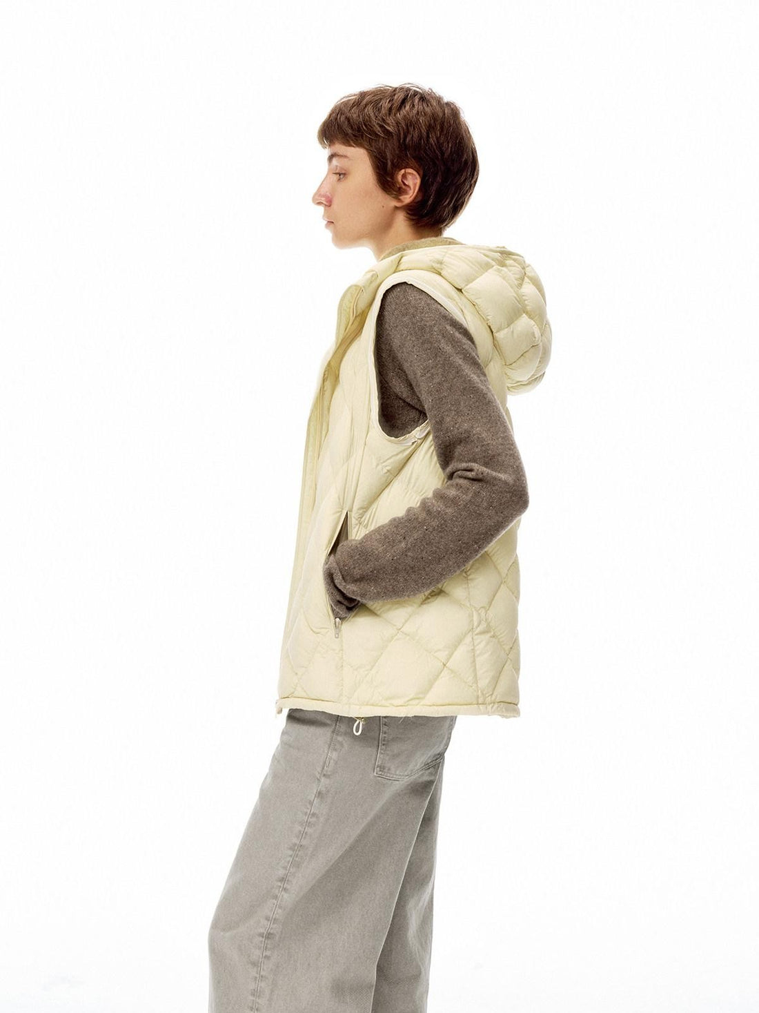 Northbutsouth Two Tone Quilted Diamond Hooded Detachable Fur Women&