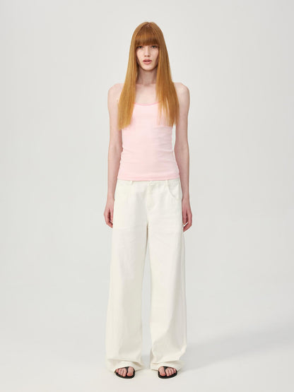 Northbutsouth U Neck Color Block Slim Fit Strap Tank Top