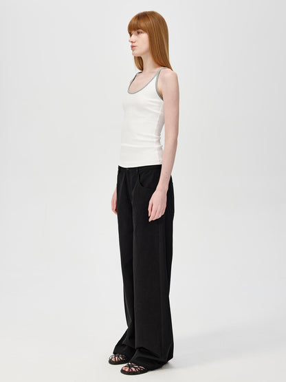 Northbutsouth U Neck Color Block Slim Fit Strap Tank Top