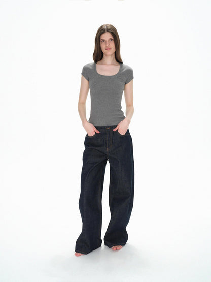 Northbutsouth U Neck Elastic Slim Fit Tee