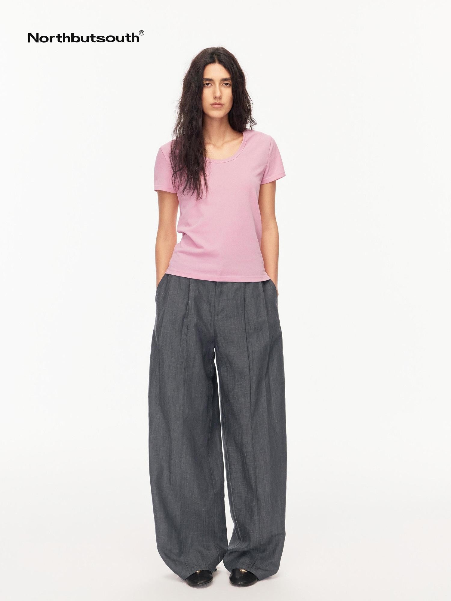 Northbutsouth U Neck Loose Casual Women&
