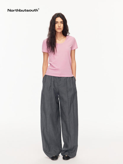 Northbutsouth U Neck Loose Casual Women&