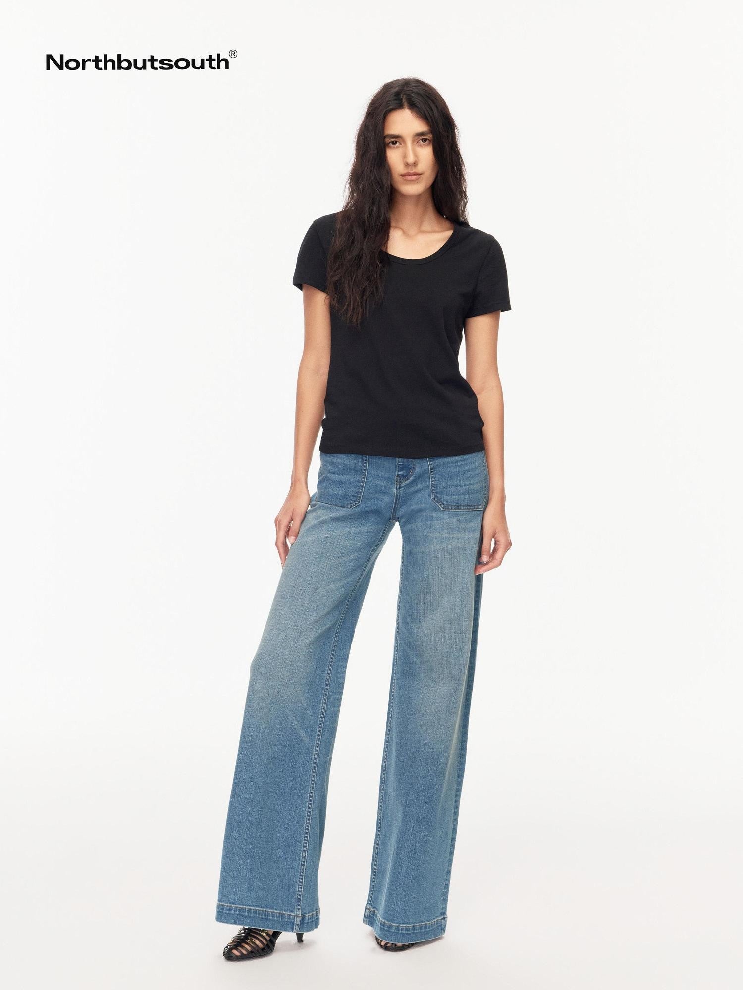 Northbutsouth U Neck Loose Casual Women&