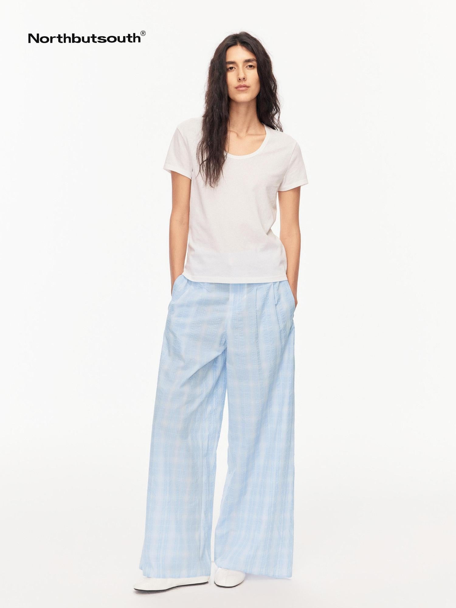 Northbutsouth U Neck Loose Casual Women&