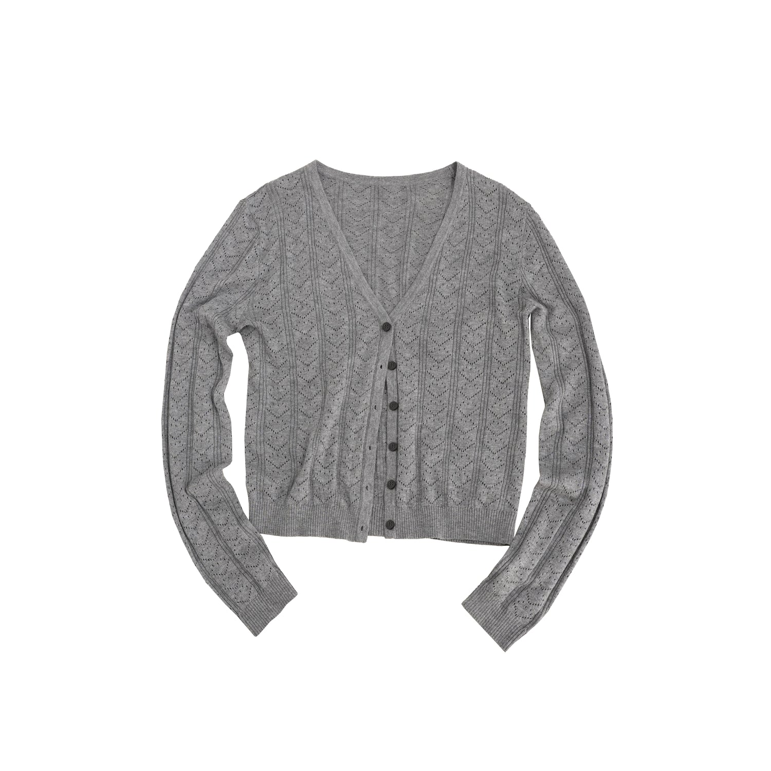 Northbutsouth V-Neck Crochet Mesh Slim Fit Cotton Blend Cardigan MISSTT