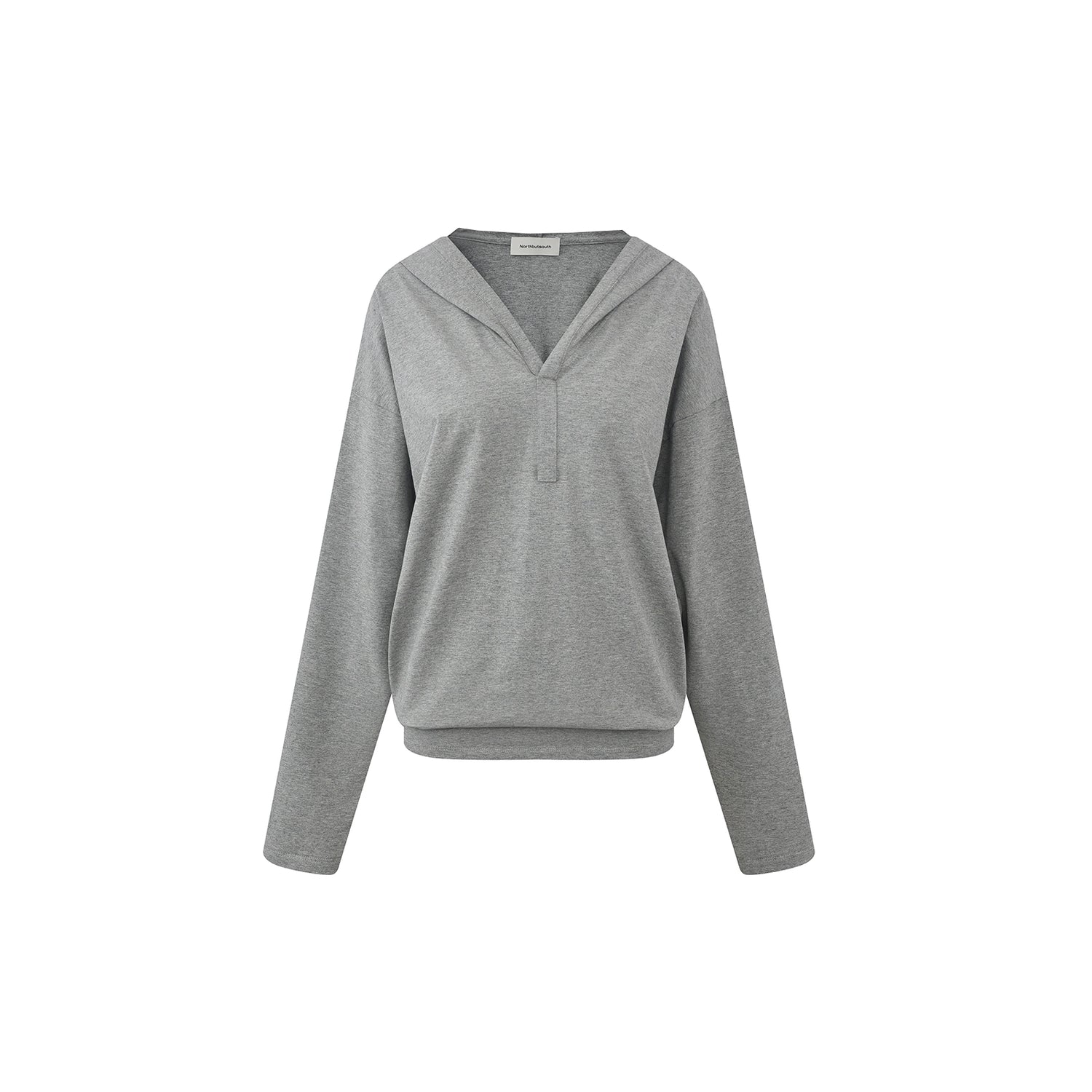 Northbutsouth V-Neck Hooded Loose Knit Top MISSTT