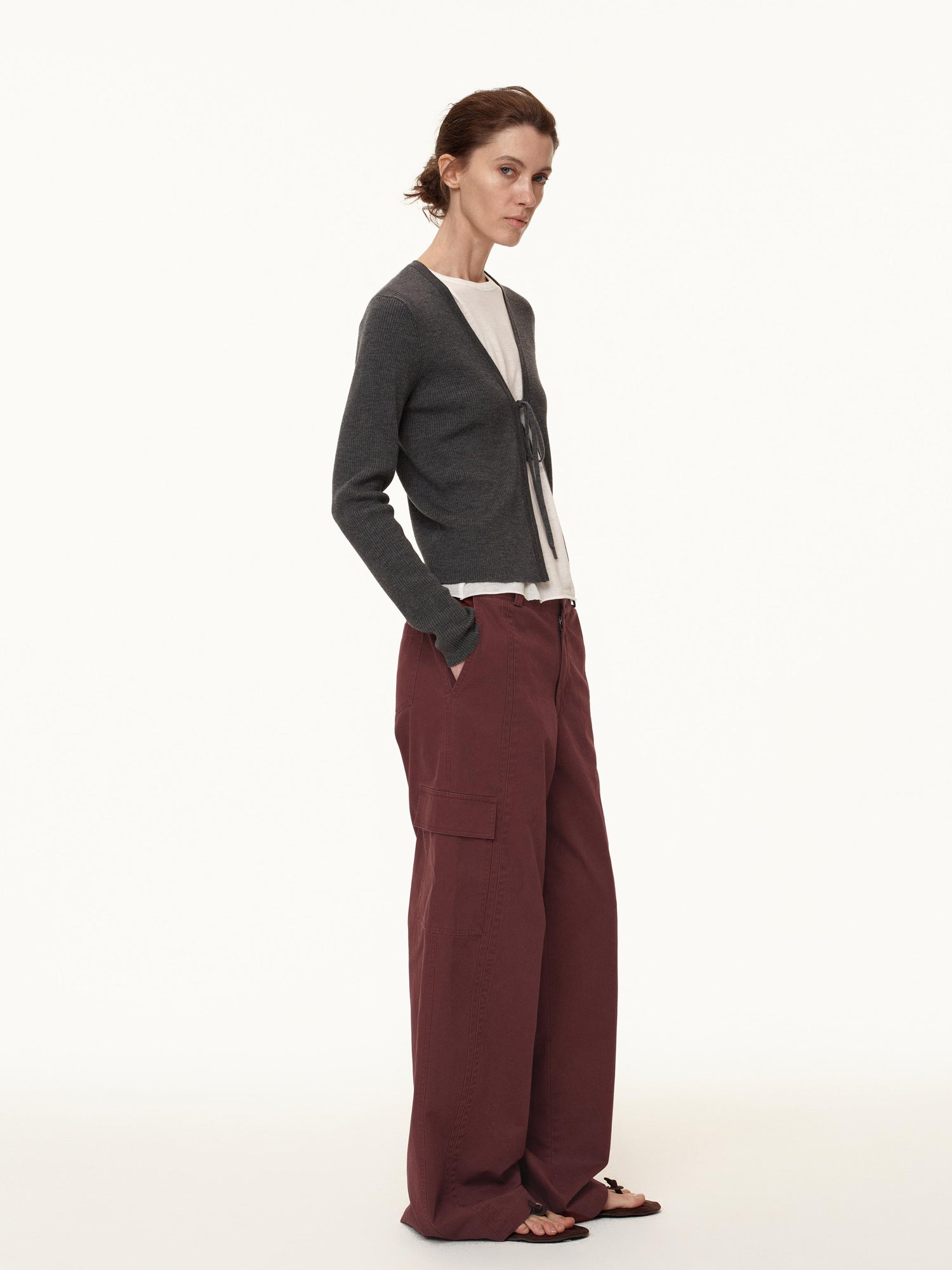 Northbutsouth V-Neck Tied Wool Cardigan
