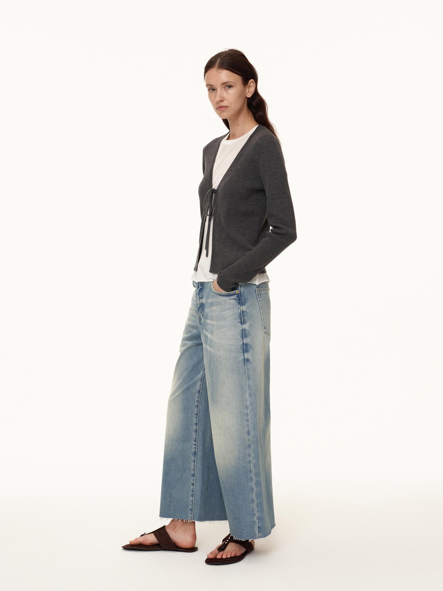 Northbutsouth V-Neck Tied Wool Cardigan