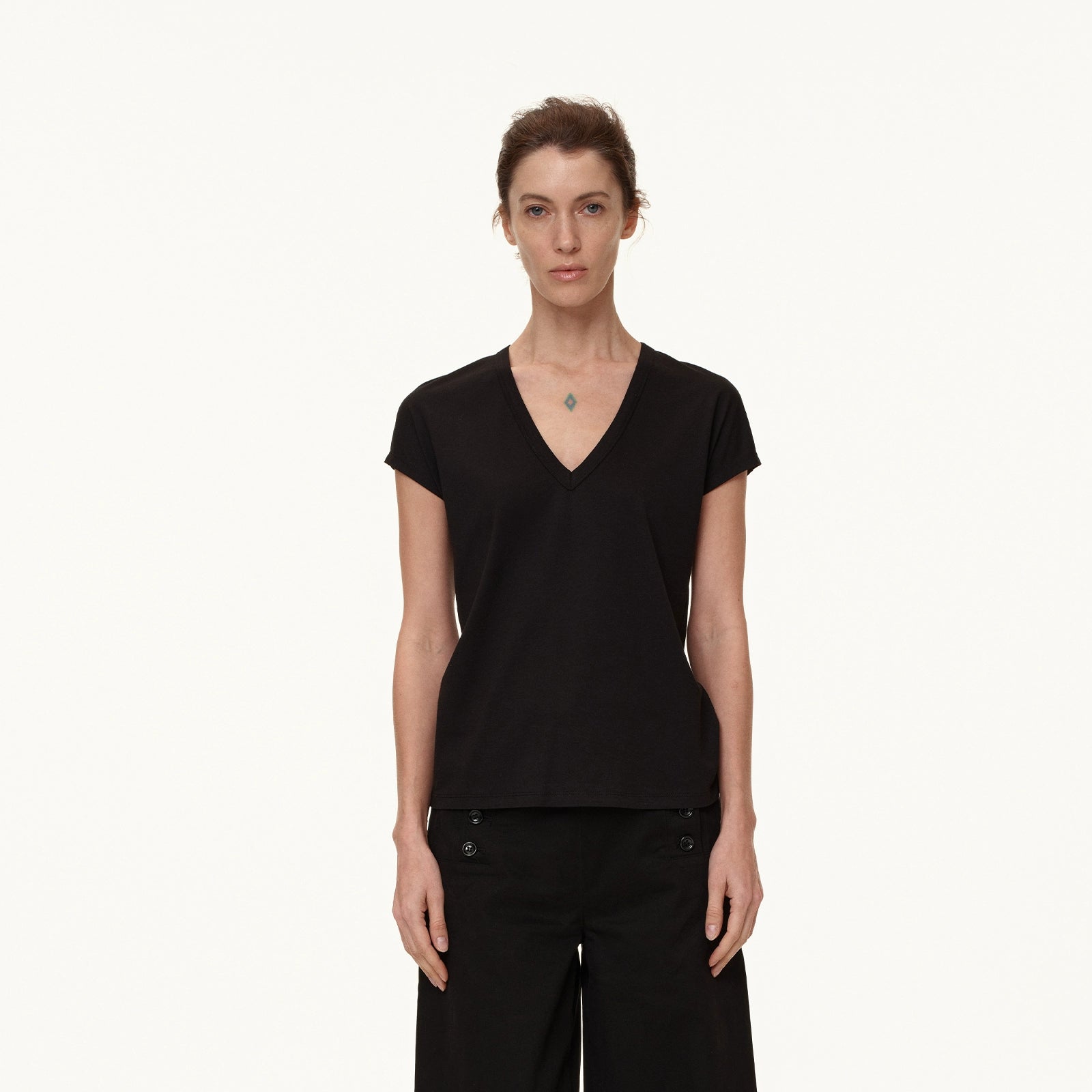 Northbutsouth V-Neck Wool Blend Flutter Sleeve T-Shirt MISSTT