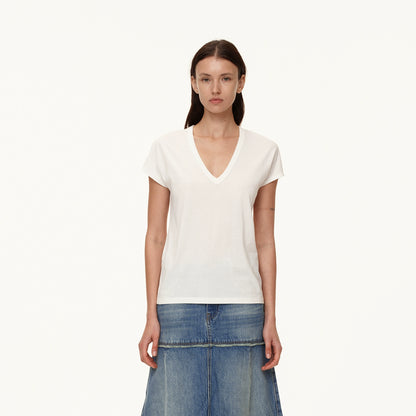 Northbutsouth V-Neck Wool Blend Flutter Sleeve T-Shirt MISSTT