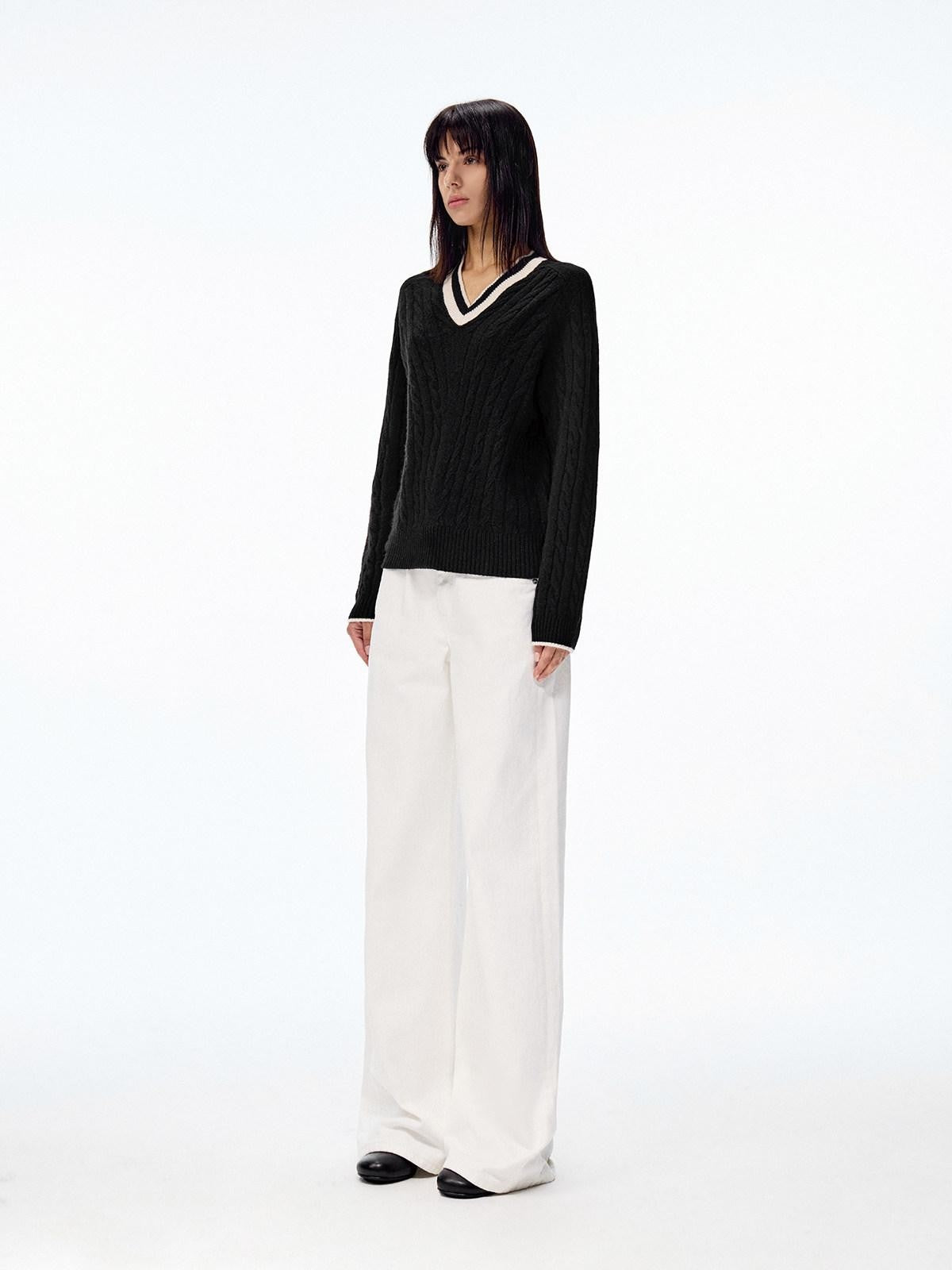 Northbutsouth V-neck Colorblock Loose Women&