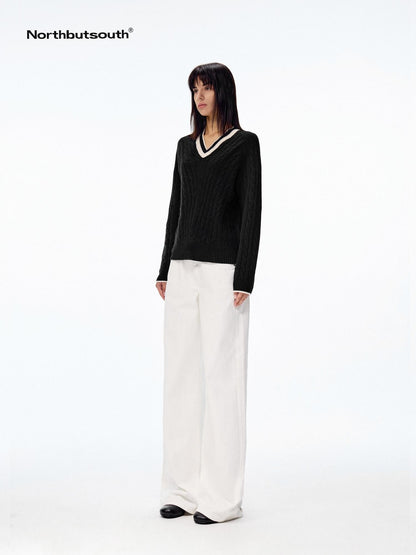 Northbutsouth V-neck Colorblock Loose Women&