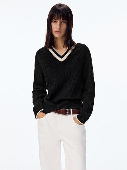 Northbutsouth V-neck Colorblock Loose Women&