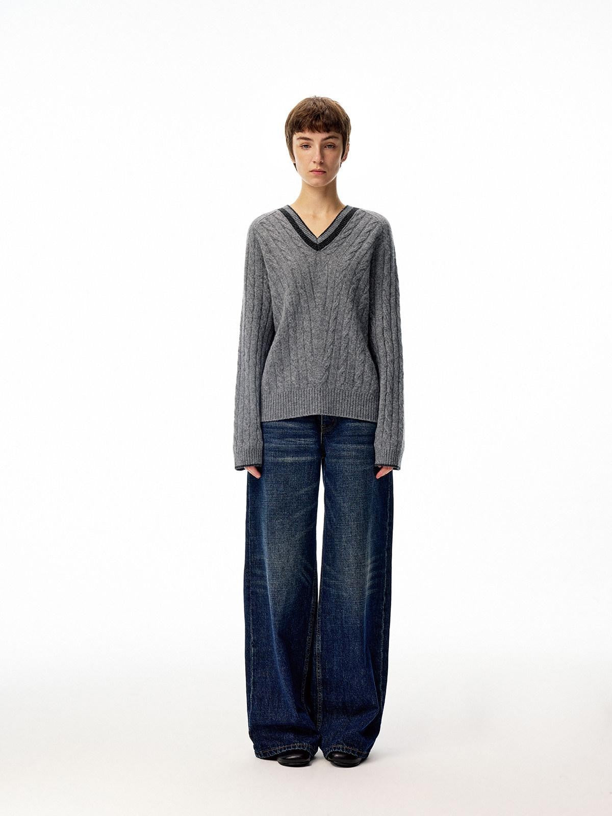 Northbutsouth V-neck Colorblock Loose Women&