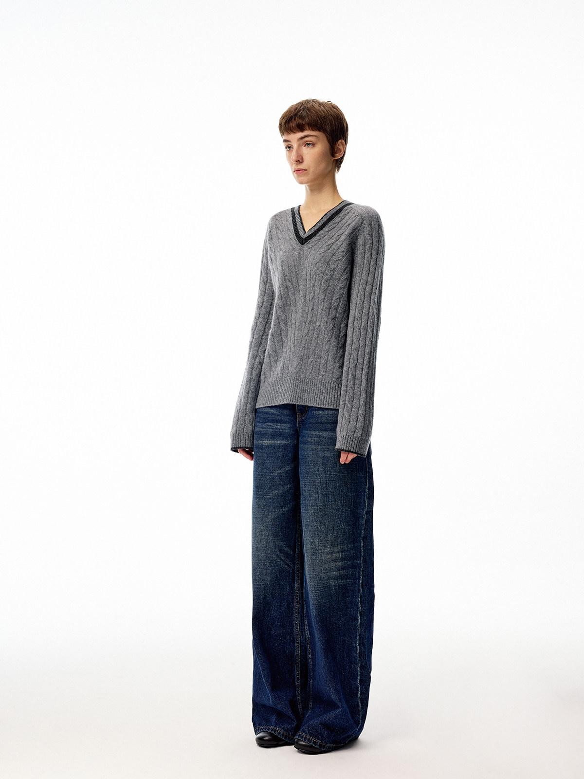 Northbutsouth V-neck Colorblock Loose Women&