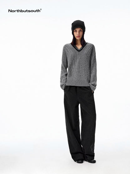 Northbutsouth V-neck Colorblock Loose Women&